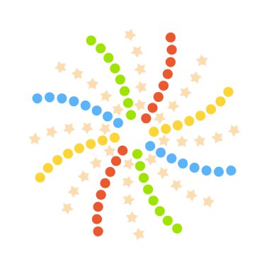 Firework izole vektör illüstrasyon.