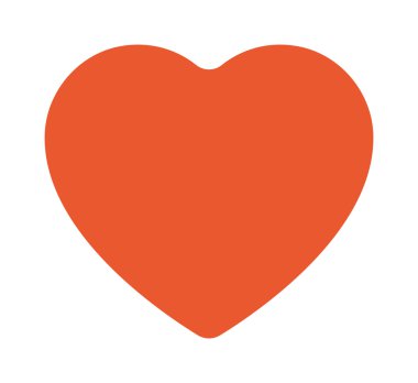 Kırmızı kalp vektör simgesi.