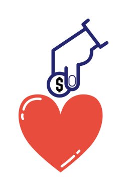 Bağış el vektör illüstrasyon.