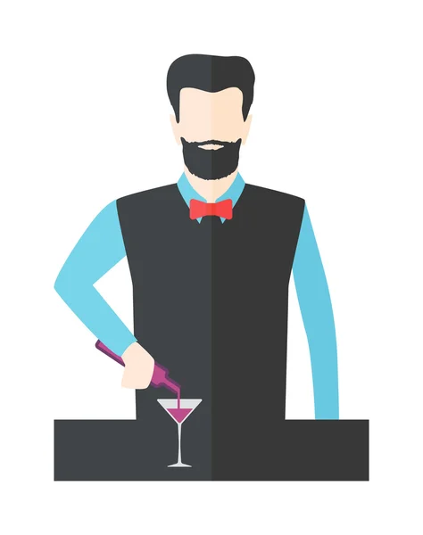 Bartender barman ilustração vetorial . — Vetor de Stock