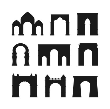 Arch vektör seti siyah siluet