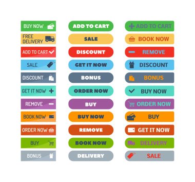 Dükkanı düğmeleri vektör simgesi