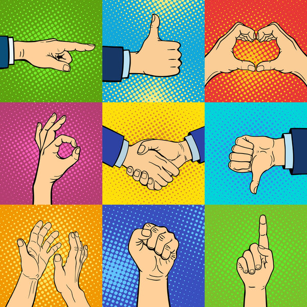 Векторная иллюстрация рук поп-арта
.