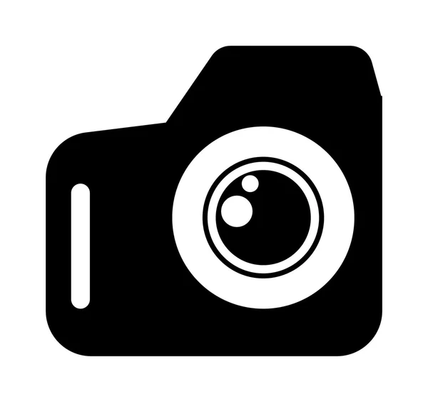 Siyah düz fotoğraf kamera simgesi — Stok Vektör