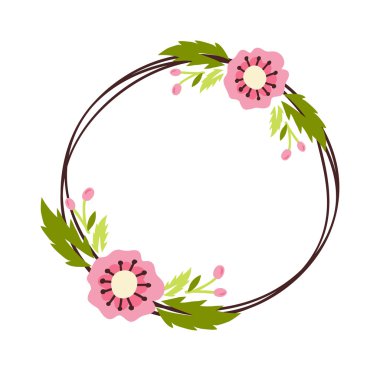 Doğa çiçekleri çelenk ile çiçek dekorasyon