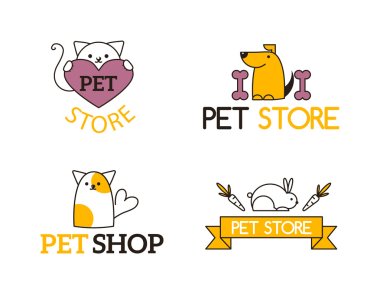 Pet shop symbols vector set. clipart