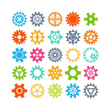 Vektör vites Icons set.
