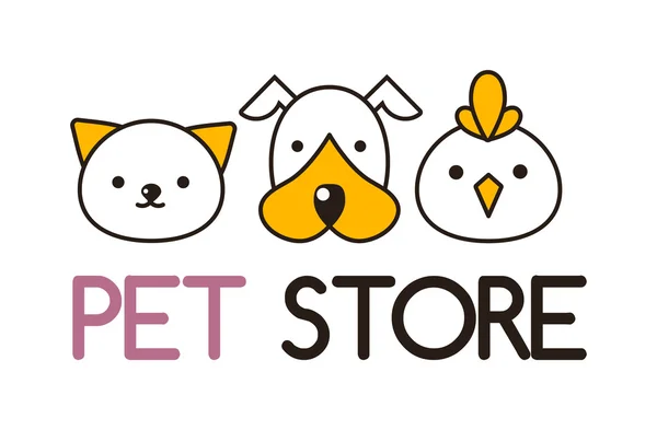 Kat, hond en vogel vector illustratie — Stockvector