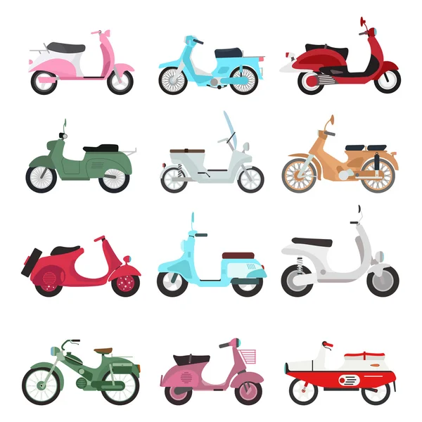 Retro moto vector conjunto . — Archivo Imágenes Vectoriales