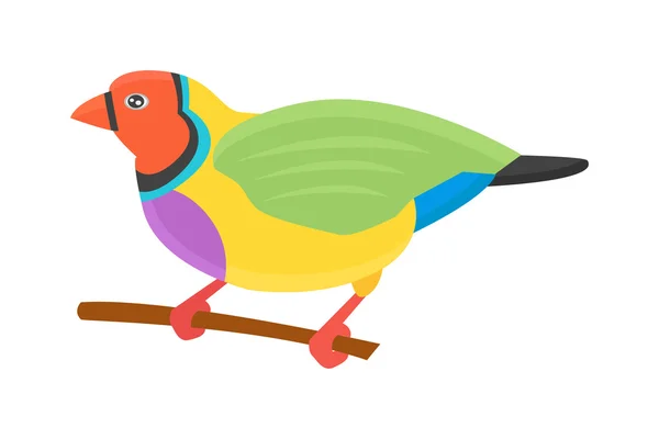 Papagaio de desenhos animados vector isolado pássaro — Vetor de Stock