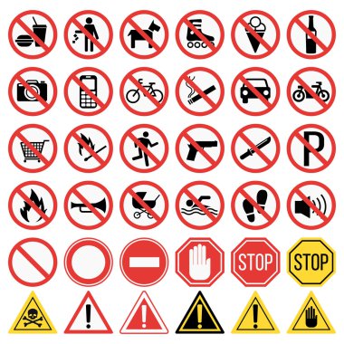 prohibiting signs set vector illustration clipart