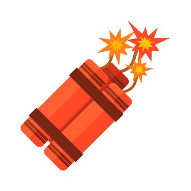 Dinamit bomba düz vektör.