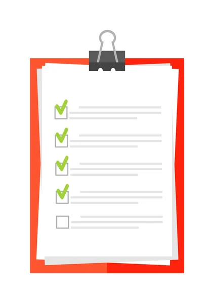 Clipboard document checklist test vecteur — Image vectorielle