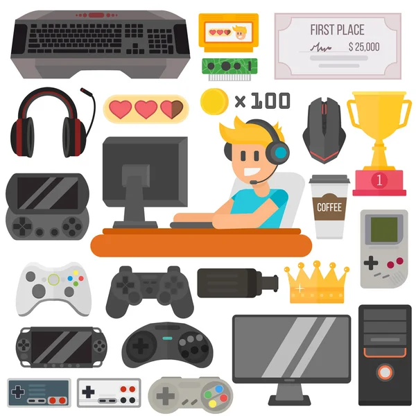 Gaming wektor zestaw. — Wektor stockowy