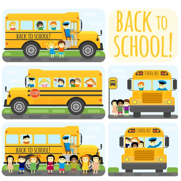 School bus vector set. — Διανυσματικό Αρχείο