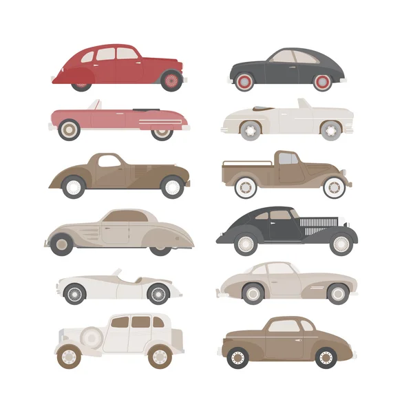 Retro coche vector conjunto . — Archivo Imágenes Vectoriales