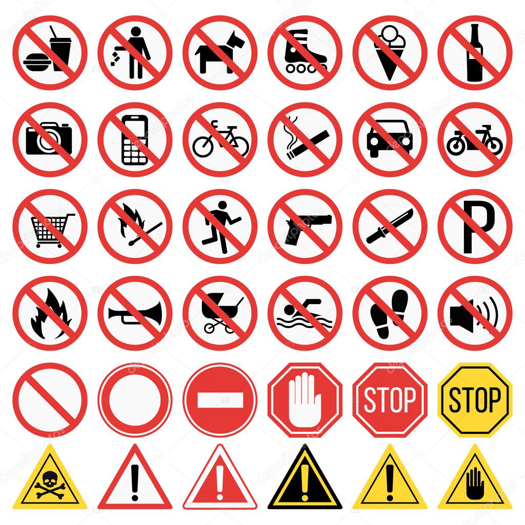 Prohibiting signs set vector illustration Stock Vector by ©luplupme ...