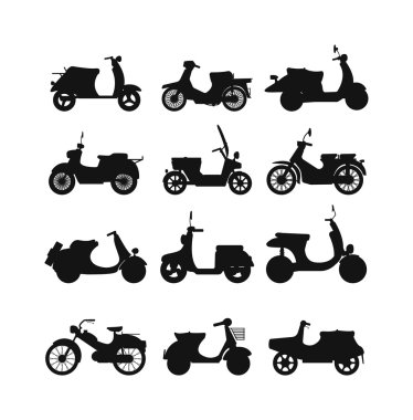 Retro motosiklet vektör set.