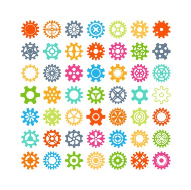 Vektör vites Icons set.
