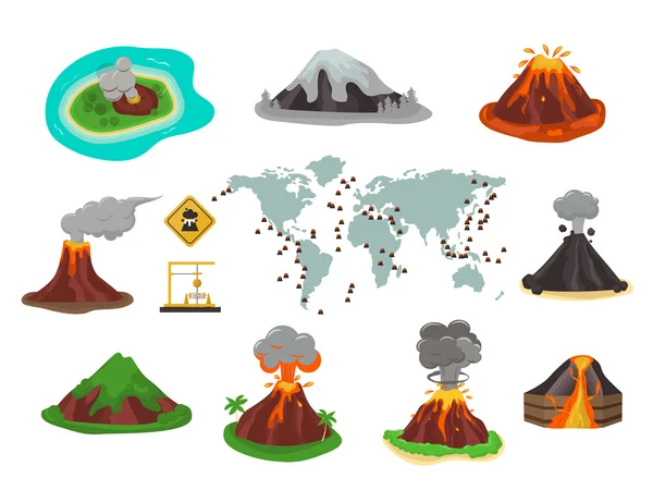 Volkan vektör çizim.