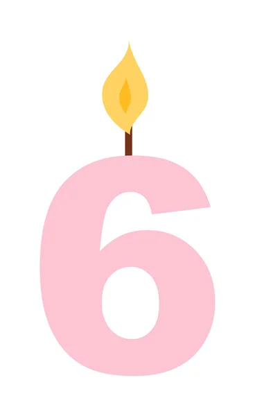 Vector number candle — Stock Vector