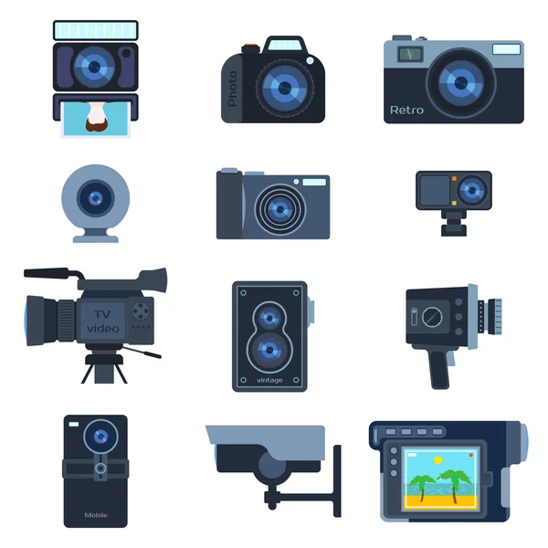 Conjunto de câmaras vector . —  Vetores de Stock