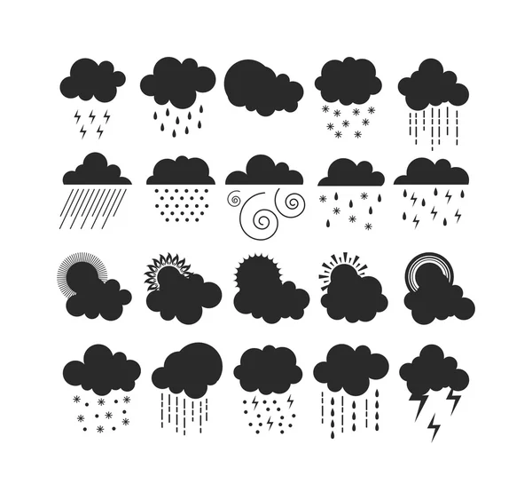 Ensemble vectoriel d'icônes météo . — Image vectorielle