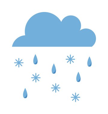 Yağmur ve yay bulutunun vektör illüstrasyonu