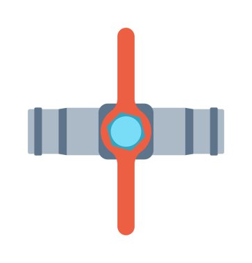 Gaz veya su vinç düz simge vektör çizim.