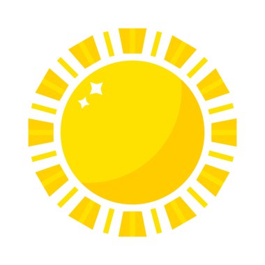 İzole vektör güneş simgesi