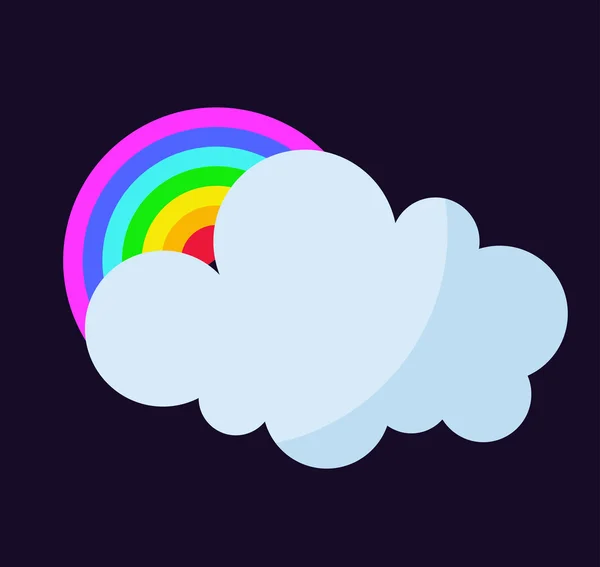 Vector illustration of cloud and rainbow — Stock Vector