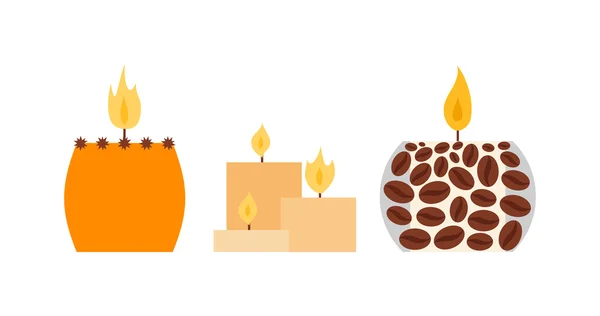 Conjunto de velas vetoras . —  Vetores de Stock