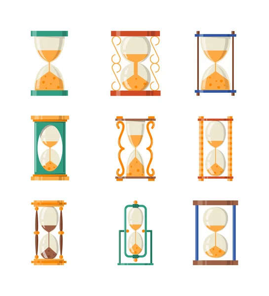 Horloges de sable ensemble vectoriel . — Image vectorielle