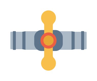 Gaz veya su vinç düz simge vektör çizim.