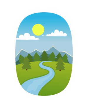 Uçak pencere görünümü vektör çizim.