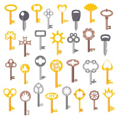 Vintage anahtar vektör izole simgesi