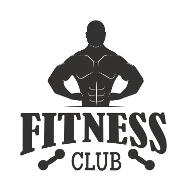 Spor salonu fitness sembolleri vektör rozeti.