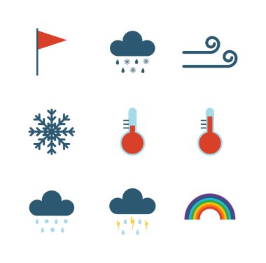 Hava ince simgeler vektör seti.