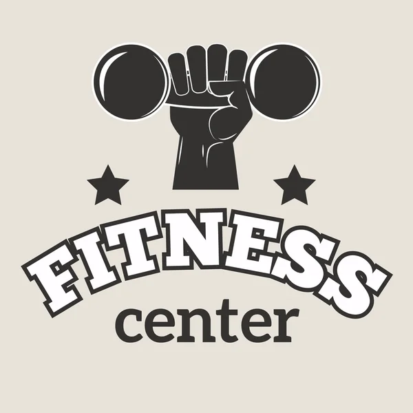 Gymmet fitness symboler vector badge. — Stock vektor