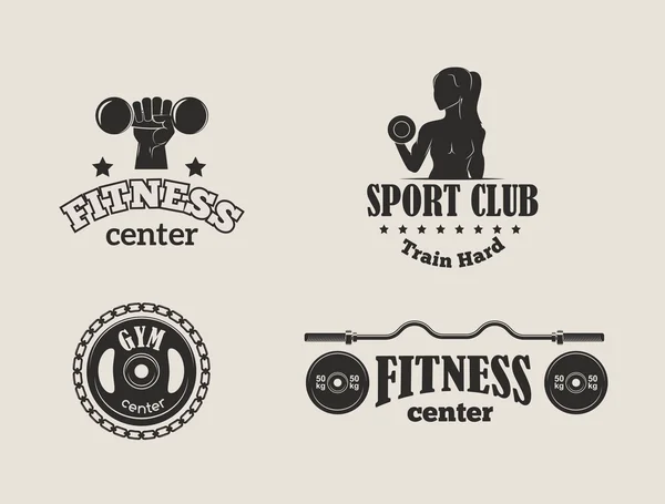 Sportschool fitness symbolen vector set. — Stockvector