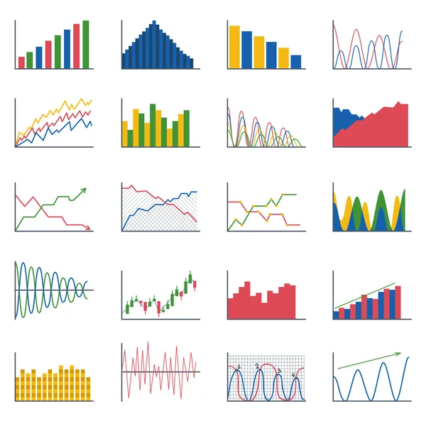 Business data graph analytics vector elements