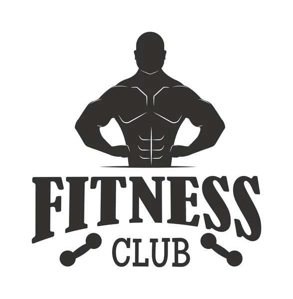 Gimnasio símbolos de fitness vector de insignia . — Vector de stock