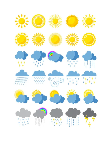 Weather icons vector set. — Stock Vector