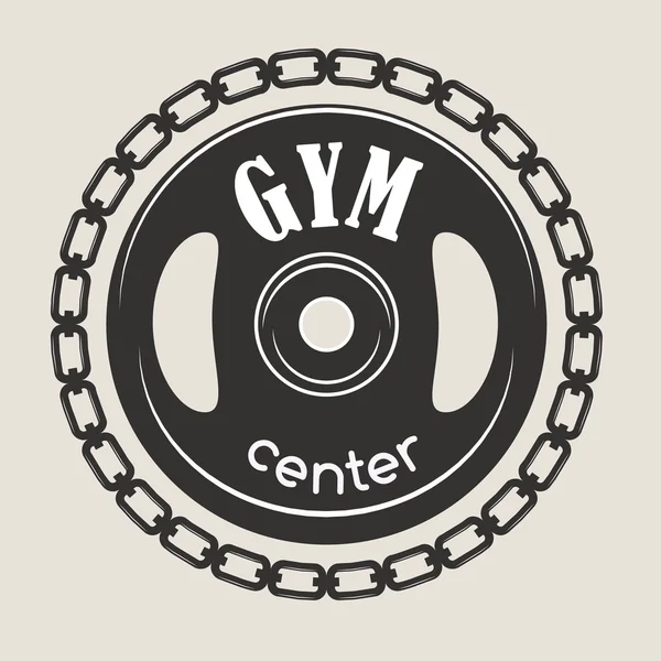 Gimnasio símbolos de fitness vector de insignia . — Archivo Imágenes Vectoriales