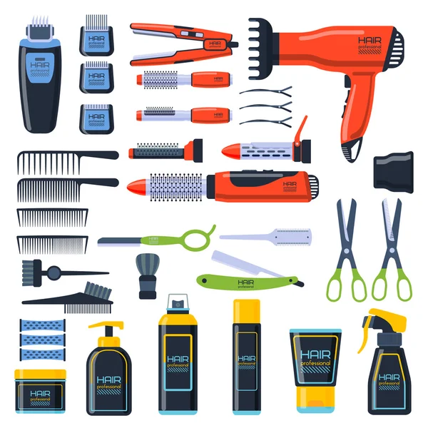 Friseursalon Icons Vektor Set. — Stockvektor