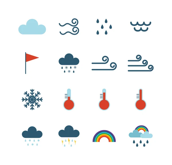Sada vektorových ikon pro slabé počasí. — Stockový vektor