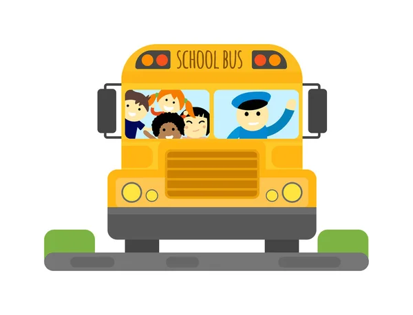 Autobús escolar vector aislado — Archivo Imágenes Vectoriales