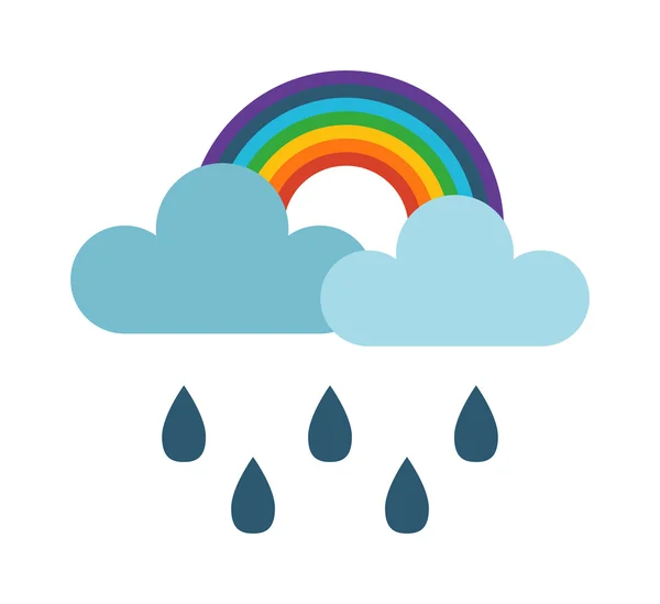 Vector illustration of cloud and rainbow — Stock Vector
