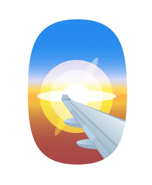 Flugzeug Fenster Ansicht Vektor Illustration. — Stockvektor