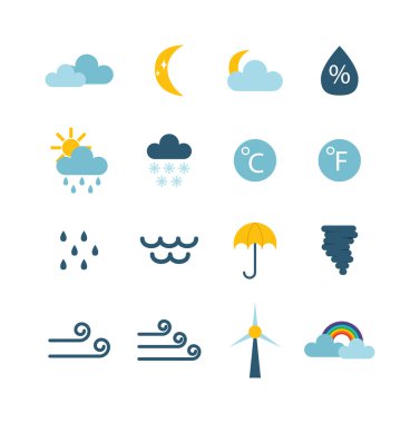 Hava ince simgeler vektör seti.